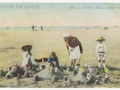 A Group of Children Build a Group of Castles